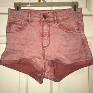 pink garage high waisted shorts